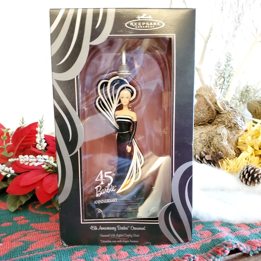 MIB 2004 Barbie 45th Anniversary - Lighted Stand Holiday Christmas Ornament